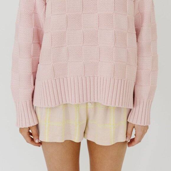 Guest In Residence Picnic Plaid Short in Powder Pink Combo - Picture 2 of 3